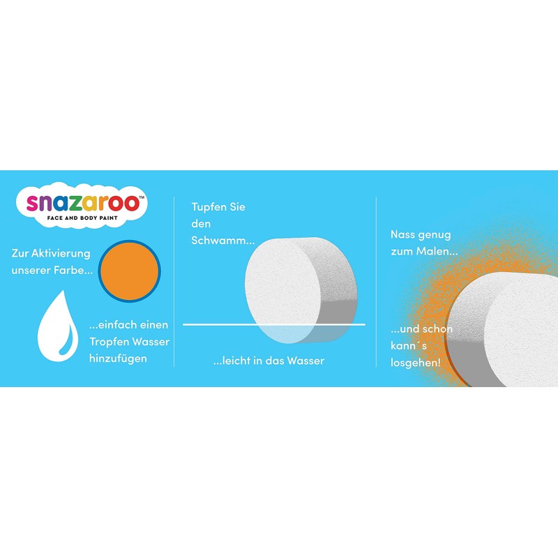Snazaroo 1198927 Sponge Set of 4 Semicircle Sponges, Fine-Pored for