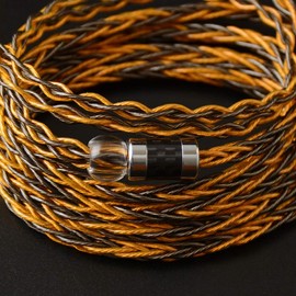 NICEHCK C8-1 8 Core Earphone Cable Mix Silver Plated Wire and High Purity Copper Wire qdc 2Pin 3.5mm Plug Metal Connector Detachable Soft Upgrade Cable 3 Pole Soft 1.2m DIY Earphone Accessories Carbon