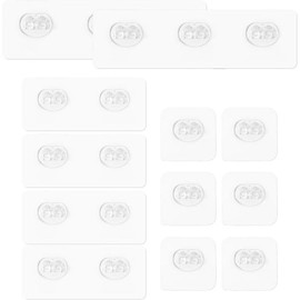 12 Pcs Corner Shower  Adhesive Replacement Hook, No Drilling Strong Transparent Adhesive for Shower , Bathroom Storage Shelves, Kitchen Racks, Wall Mount Sticker Strips Pads - Color: 12 Pcs