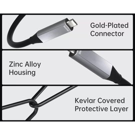 USB C Cable 33ft Fiber Optic,Full-Featured 10Gbps USB 3.2 Gen2 Cable for 60W PD Charging 4K@60Hz/80@60Hz/2-Lane DP1.4 Video for VR, AR, Webcams, Video Conference Systems,Dual Monitor,Touch Screen