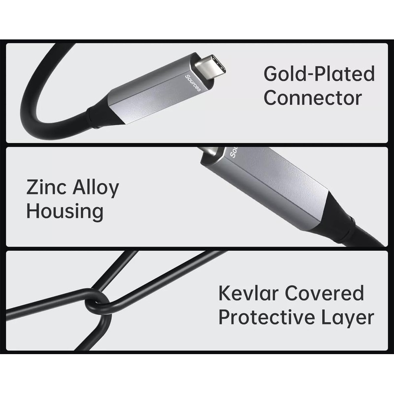 USB C Cable 33ft Fiber Optic,Full-Featured 10Gbps USB 3.2 Gen2