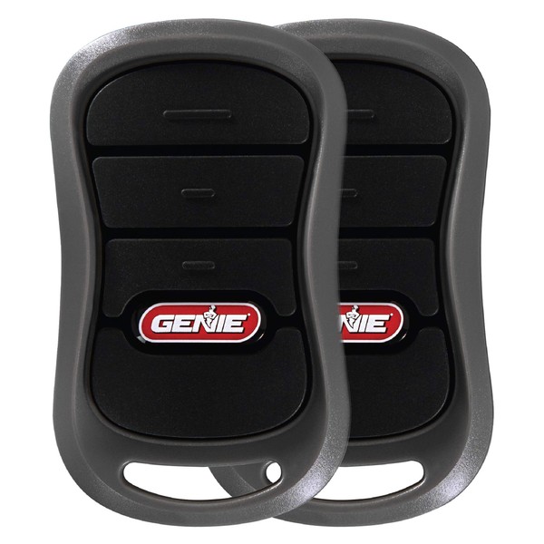 Genie 3-Button Garage Door Opener Remotes (2 Pack) - Each Remote Controls Up To 3 Genie Garage Door Openers -Compatibility Only With Genie Intellicode Garage Door Openers - Model G3T-R, Black