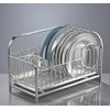 Ezprotekt Bamboo Wooden Plate Racks Dish Stand Holder, Dish Drainer