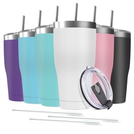 Deitybless 25 Pack 30oz Stainless Steel Tumblers Bulk Reusable Travel Mugs with Lid, Double Wall Powder Coated Coffe Cup for Home, Office, Outdoor Suitable for Vehicle Cup Holders Assorted Colors