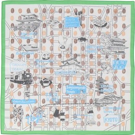 Chizutabi Handkerchief Unisex Printed Handkerchief 44501501 Handkerchief Unisex 47 Japan Rediscovery Unisex Adult, Black (Kyoto Prefecture: Coffee)