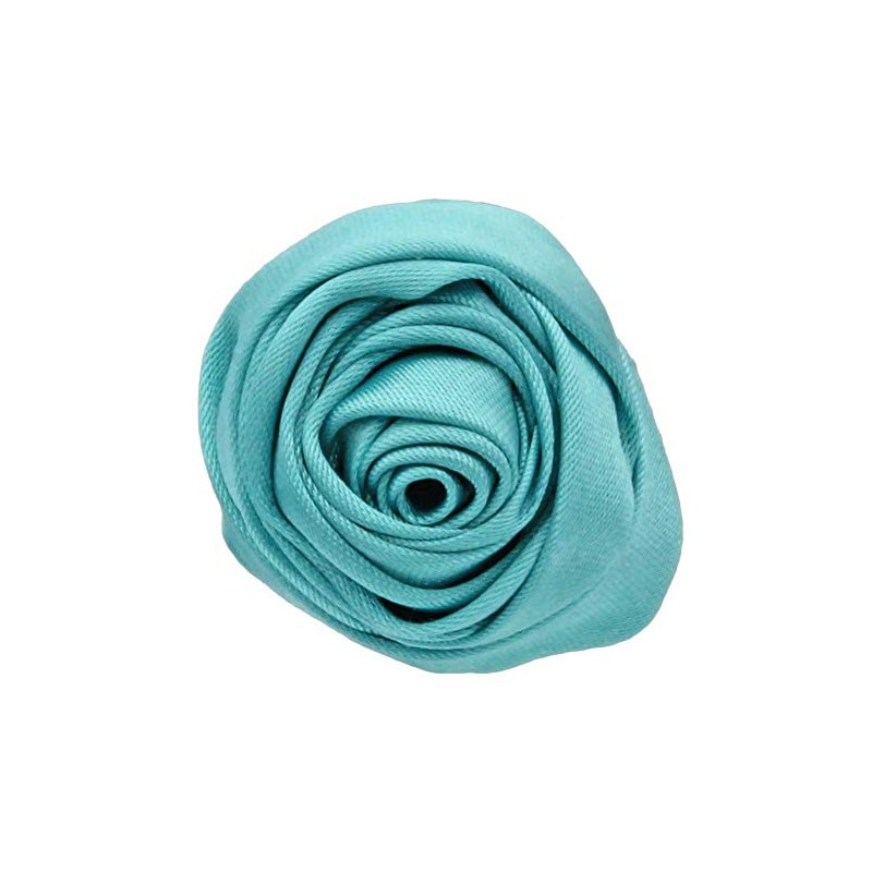1.25" Small Satin Rose Knot - Lt. Turquoise