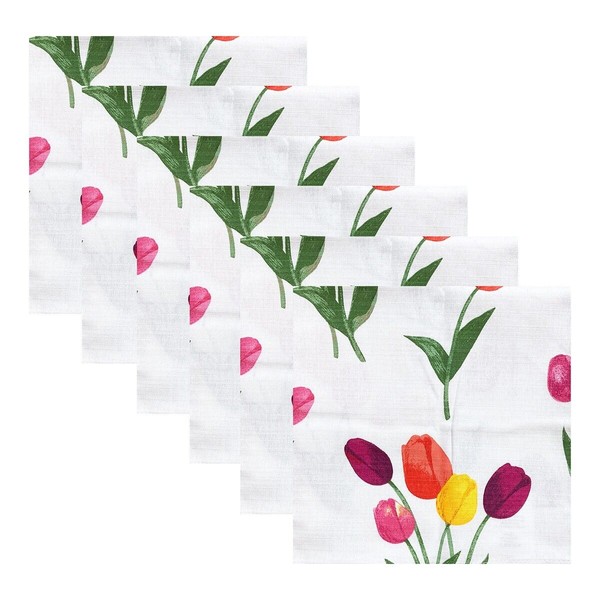 Boundary Spring Tulip Napkins 20" Boundary Set 6 Cotton Colorful