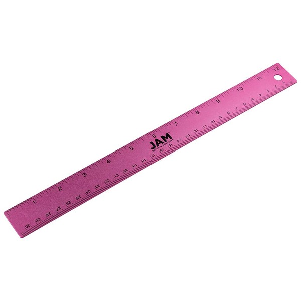 JAM PAPER Strong Aluminum Ruler - 12 Inch - Metal