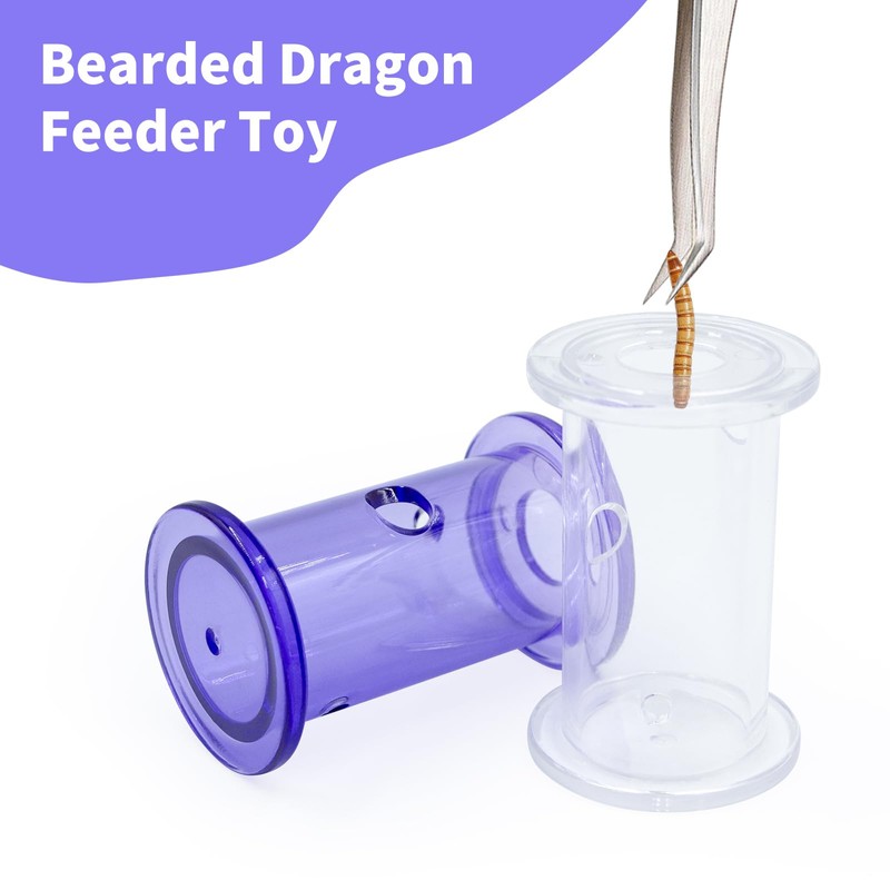 MinrzPet 2 Pack Bearded Dragon Enrichment Toys, Reptile Feeding Accessories,