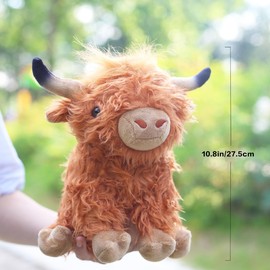 Yytoyshop Highland Cows Plush Pillow Adorable Cow Stuffed Animal Plushies Toys Soft Fluffy Cow Plush Pillow for Birthdays Day (Highland Cows)