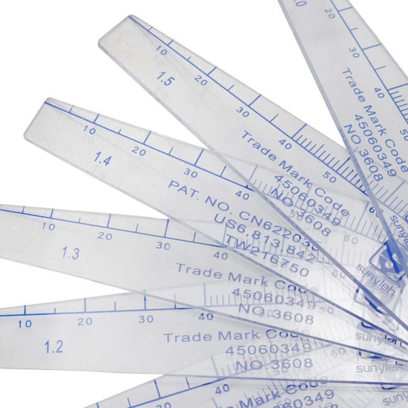Rannb Plastic Feeler Gauge 0.05mm to 3mm Metric Gap Measuring
