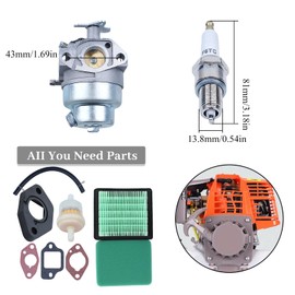 Haishine GCV160 Carburetor Replacement for Honda GCV160 GCV160A GCV160LA HRB216 HRS216 HRR216 HRT216 HRZ216# 16100-Z0l-023 Lawn Mower Motor with Spark Plug Gasket, Fuel Filter Kit