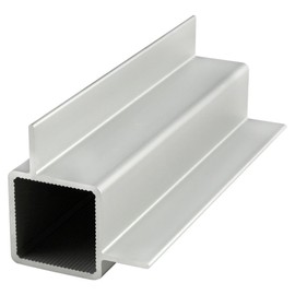 8020, 9010, 1 Inch x 1 Inch 1"x1" Aluminum Quick Frame with Two Adjacent Flanges QF Tube Profile Grooved Interior Square Frame 80/20 (Clear Anodize, 36" Long)