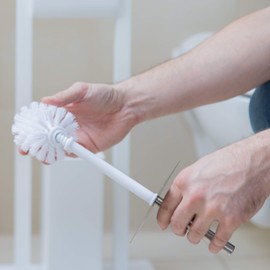 9 x Replacement Brush Head for Toilet Brush, Replacement Toilet Brush Head, Plastic, 12 mm Thread, Diameter: 8 cm, Toilet Brush Head, White