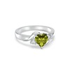 Shusukue August Birthstone Ring 925 Sterling Silver Created Peridot Ring