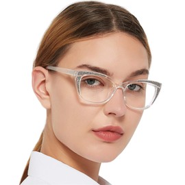 OCCI CHIARI 5.0 Reading Glasses Women Stylish Readers 1.0 1.25 1.5 1.75 2.0 2.25 2.5 2.75 3.0 3.5 4.0 5.0 6.0 (Clear, 5.0)