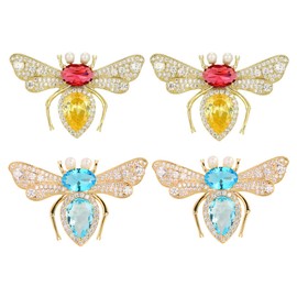4Packs 2Colors Crystal Bee Bling Pin
