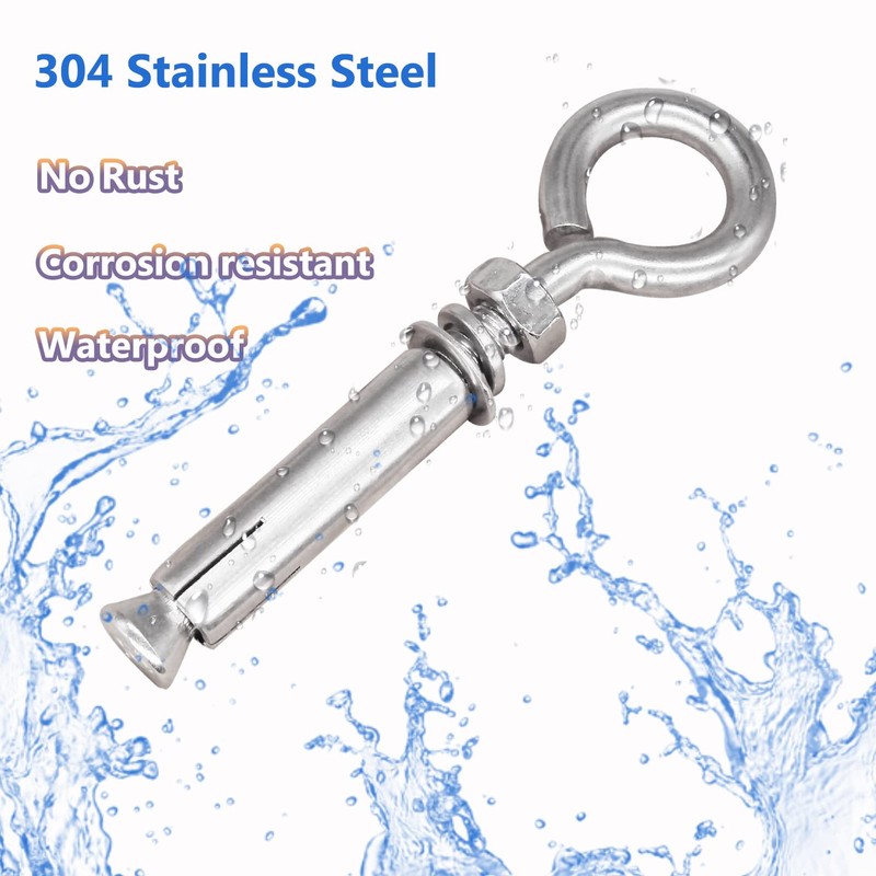SIAOKL 5/16" x 4-3/16" Shoulder Eyebolts, Heavy Duty 304 Stainless