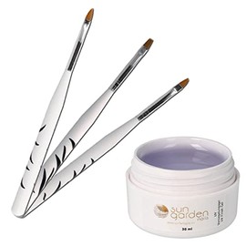 UV Versiegelungsgel, UV Gel 30ml inkl. 3 tlg Pinselset