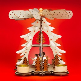 Sikora P27 Tea Light Wooden Christmas Pyramid with Angels Height 26 cm