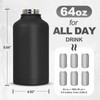 KawaGebo Kamp Half Gallon Tactical Water Bottle With Straw -