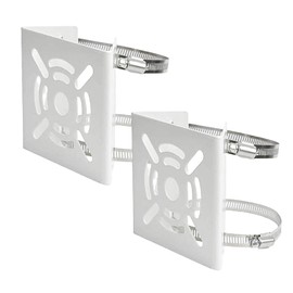 SAMIKAGO Security Camera, Mounting Hardware, No Drilling, Pole, Square Column, Round Pole, Surveillance Camera, Bracket, Housing, Stand, Stainless Steel Band, 3.9 inches (10 cm), White (Set of 2)