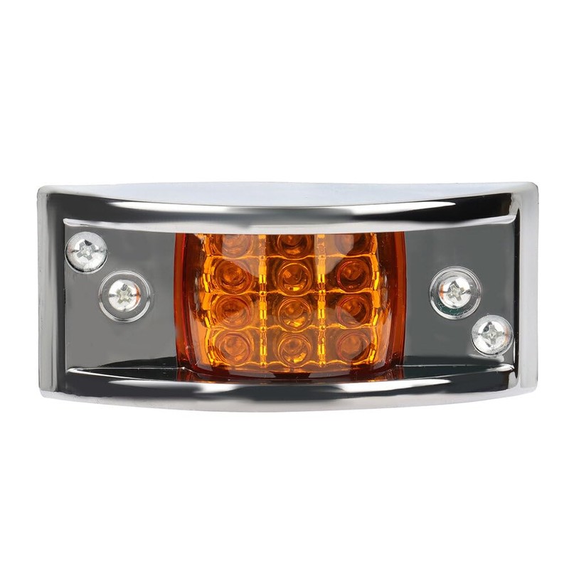LBRST 10x Trailer Side Marker Light Rectangular Chrome Armored-style Trailer
