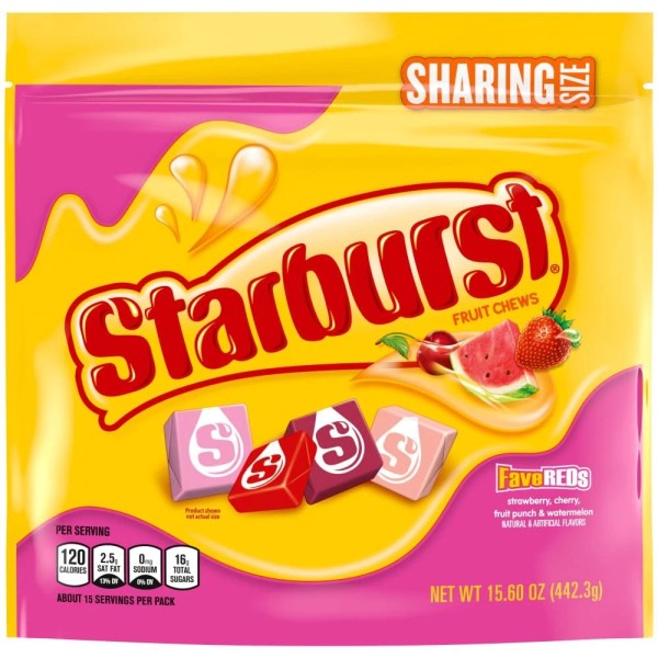 STARBURST FaveREDS Fruit Chews Chewy Easter Candy, Sharing Size, 15.6