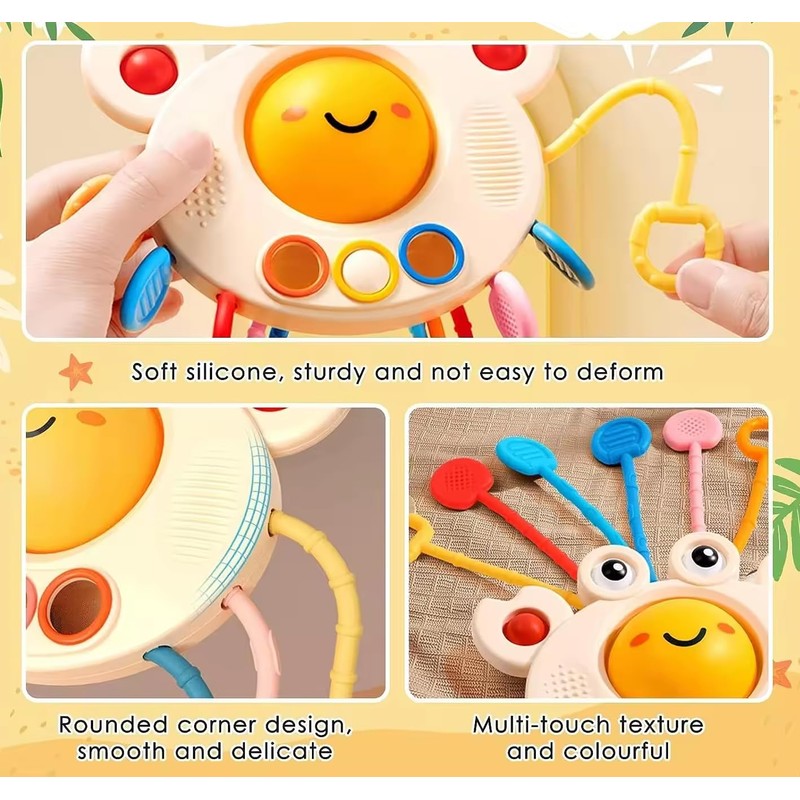 Yummy Baby Products Montessori Sensory Toy for Babies, Silicone Pull