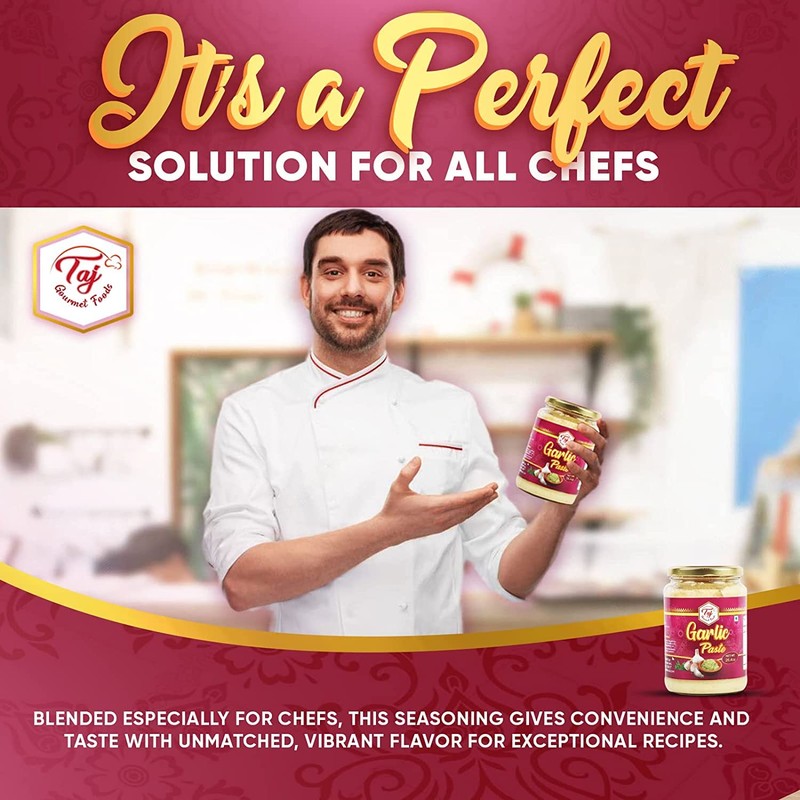 TAJ Garlic Puree | Fresh Garlic Cooking Puree | 300g