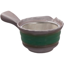Suzuki Banko Ware Fine Mesh Mild Tea Teapot No. 2 (with cup net) Blown Oribe 0977-3160 (Height x Width to Handle x Spout Width): Approx. 3.5 x 7.1 x 5.7 inches (9 x 18 x 14.5 cm)