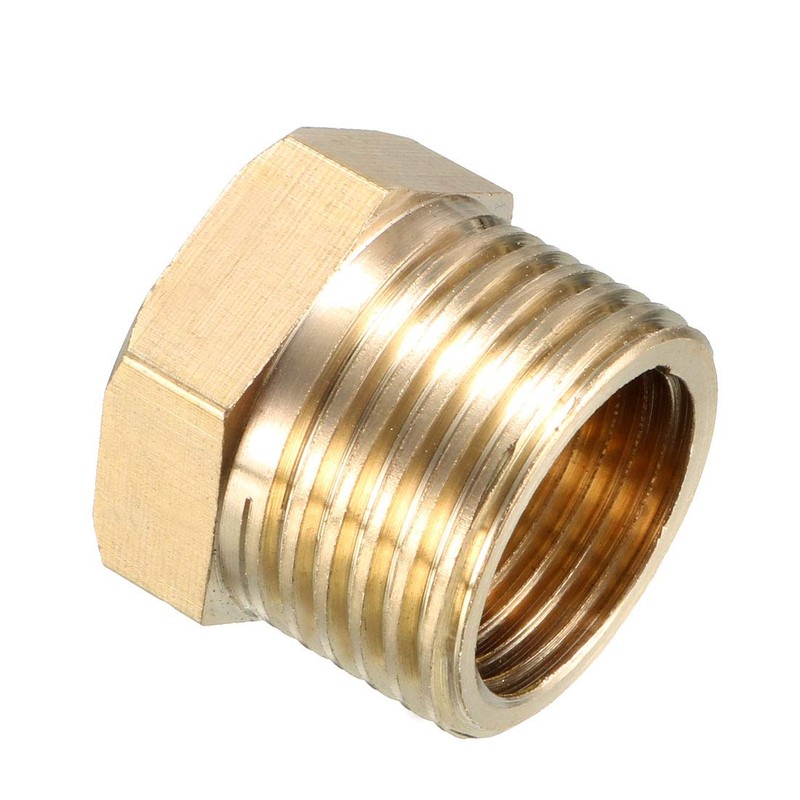 sourcing map Brass Threaded Pipe Fitting G1/2 Male x G3/8