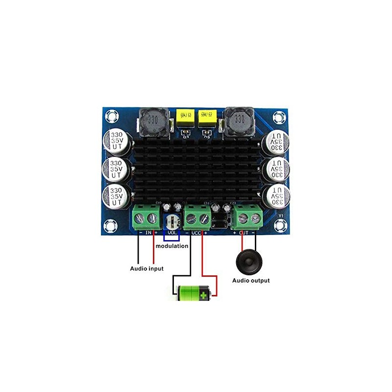 Hailege Set of 2 TPA3116100W Power Amplifier Board DC 12V