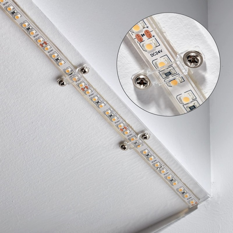 MMSD 100 Pack LED Strip Light Mounting Brackets Strip Light