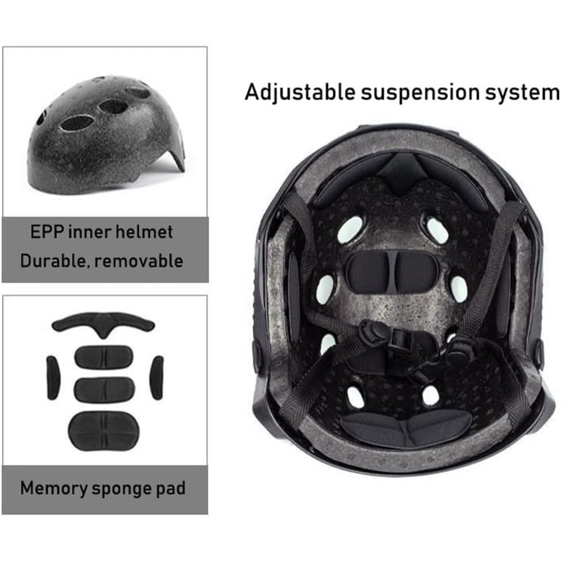 Airsoft Helmet and Mask, PJ Fast Helmet with Front NVG
