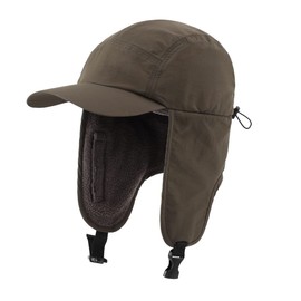 Connectyle Men's Waterproof Winter Earmuffs Cap Cold Protection Hat with Face Cover, armygre
