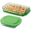 4 Piece Glass Baking Dish Set with Green Lids