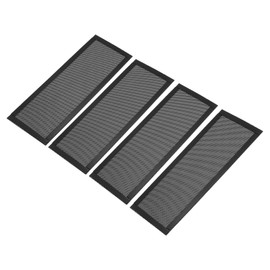 sourcing map 4Pcs Floor Vent Covers, 10"x4" Magnetic Floor Register Screen, Air Vent Mesh Filters for Floor Wall Ceiling Catch Debris, Black