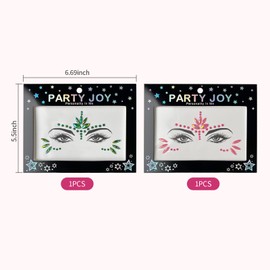 RUIOMII 2er Pack Glitzersteine Gesicht, Strasssteine Gesicht, Gesichtstattoo Karneval für Festive Make-up, Musikfest, Party