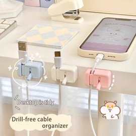 Desk Cable Clip Organizer – No-Drill Edge Mounted Cord Organizer