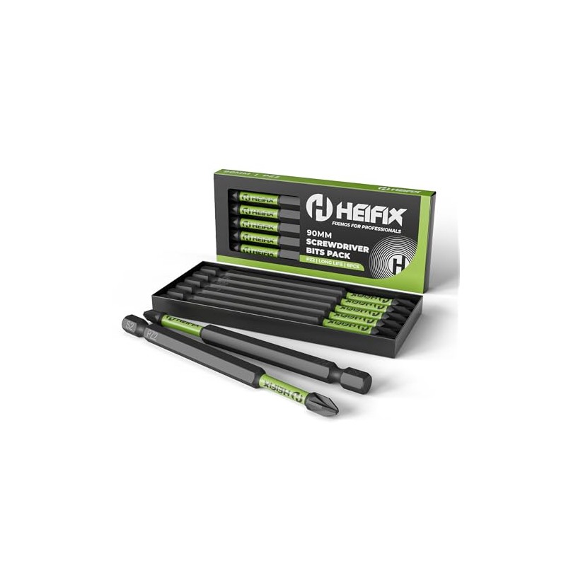 Heifix 6 x 90mm PZ2 Pozi Impact Long Screwdriver Magnetised