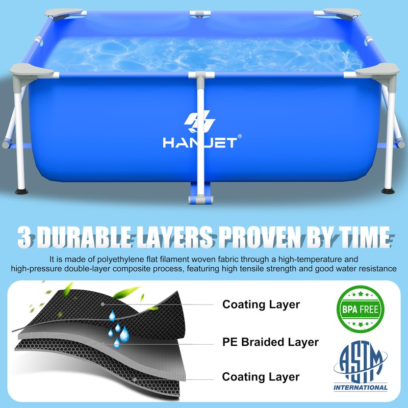 Hanjet 3.6 Foot x 13.8 Inch Kids Small Deep Pool