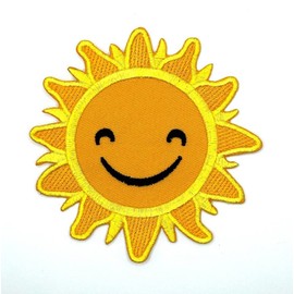 3.5" Sun Iron On Patch - Embroidered Kids Children Sun Iron On Sew On Patches for Holes, Clothing, Dress, Jeans, Hat, Backpacks, Clothes - Rising Tangled Sun Patch