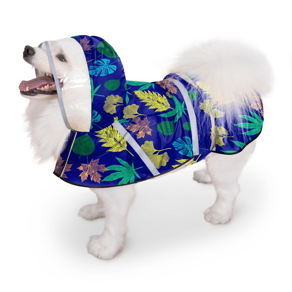 Eiaayer Dog Raincoat, Adjustable Dog Rain Jacket with Clear Hooded