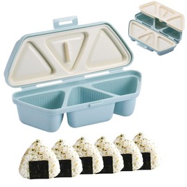 GLECTG 6 in 1 Onigiri Mold, Triangle Sushi Mold for Quick & Easy Rice Balls, Multifunctional Rice Ball Mold for Making and Storing Sushi, Easy to Store Carry and Clean