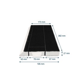 Activated carbon filter suitable for Siemens LZ45500, LZ45501, 434229, 00434229 for cooker hoods LI44630, LI44930, LI46630, LI46631, LI46930, LI46931, LI48630 LI4863 2, LI48930, LI48932, LI49630, LI49632
