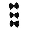 Zac's Alter Ego Pack of 3 Velvet Bows with Rhinestones