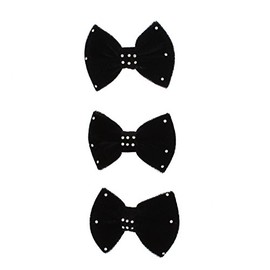 Zac's Alter Ego Pack of 3 Velvet Bows with Rhinestones
