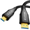 8k Micro HDMI to HDMI Cable 6.6FT,8K@60hz,4K@120hz,Ultra High Speed Micro
