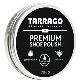 [Tarrago] ウォーターベースの靴クリーム プレミアムシューポリッシュ 保革 栄養 着色 ツヤだし 靴磨き 18 ブラック 50ml